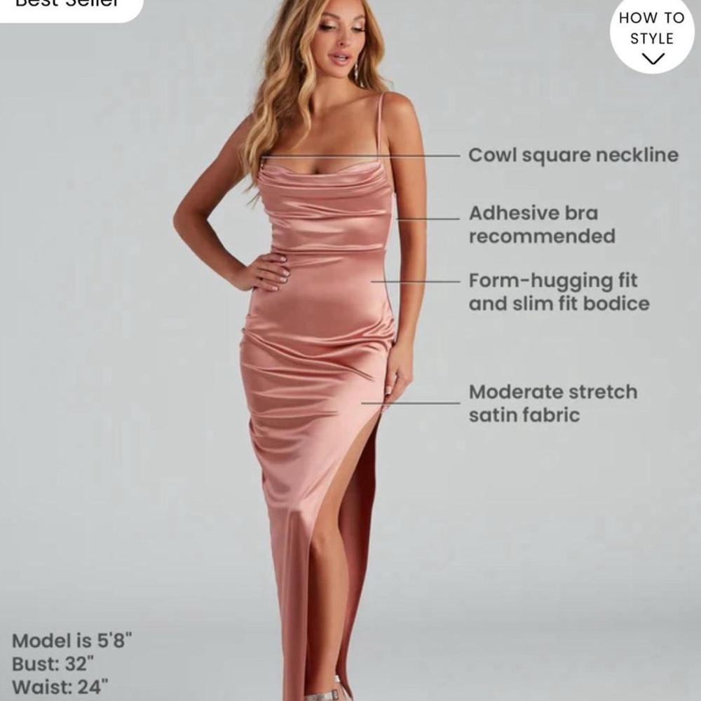 Windsor Satin Maxi Dress in Blush